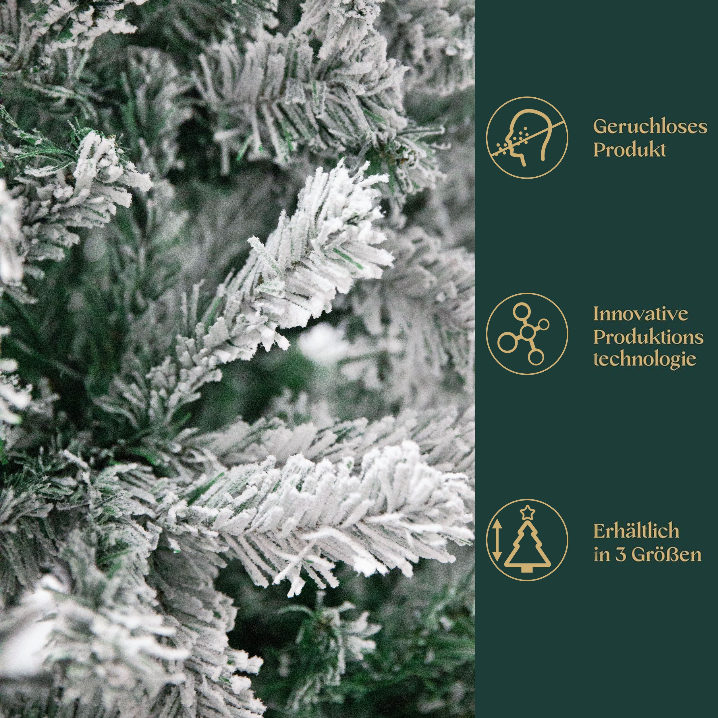 Snow Tree Artificial Christmas Tree, 100% PVC Christmas Tree with 1190 Tips, 180 cm Metal Stand