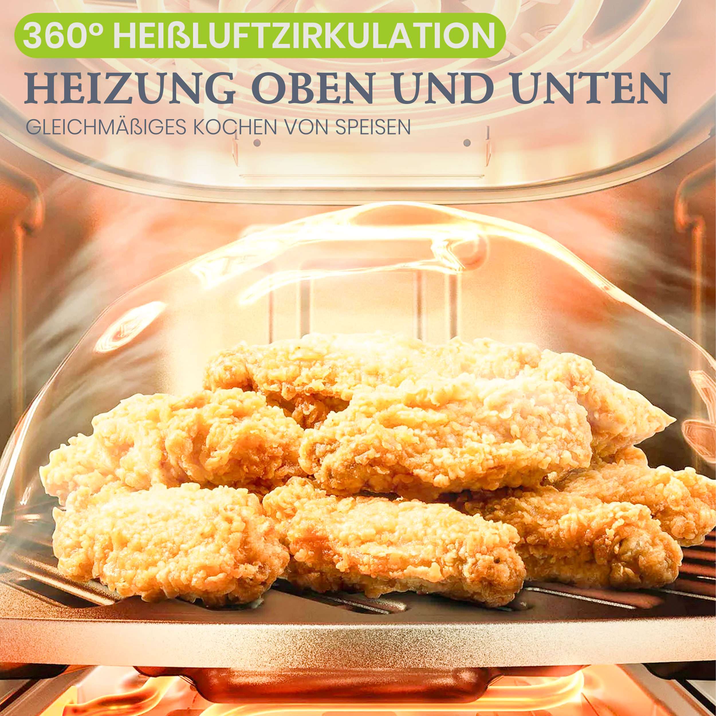 Heißluftfritteuse XL 7L Air Fryer mit Sichtfenster, 10 Programme, LED Touchscreen